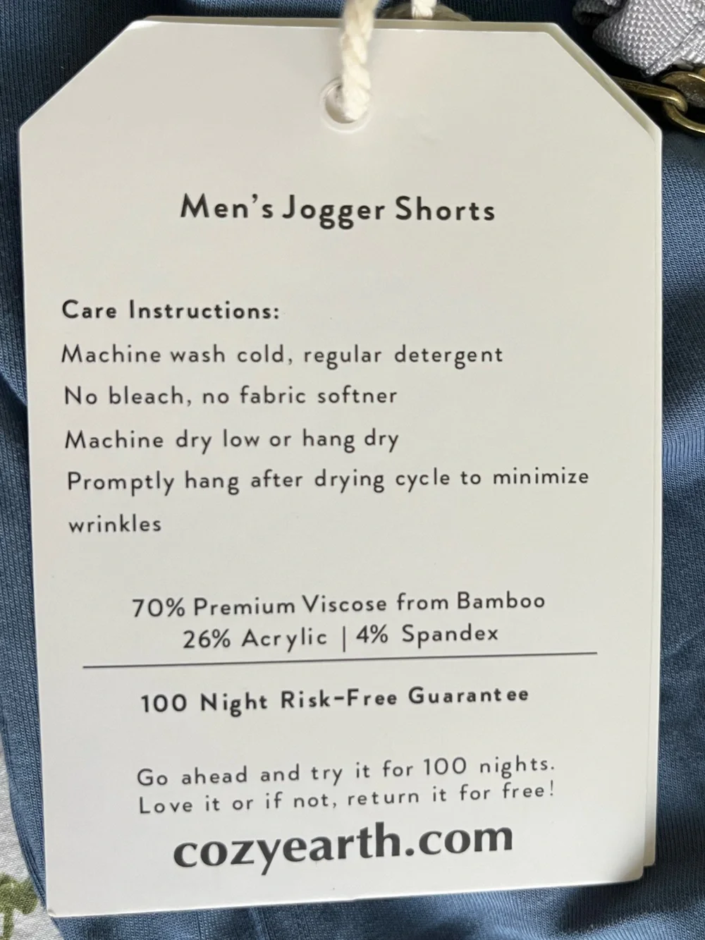 NWT Cozy Earth Men’s Slate Blue Jogger Shorts Size Small
